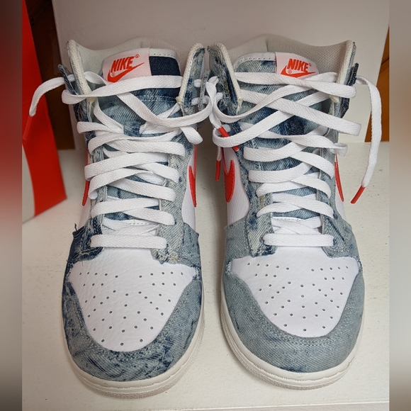 ⚡SOLD⚡NWB Nike Dunk High Top Sneakers in Multi-Color/Habanero Red/White Sz 8 - Picture 3 of 10
